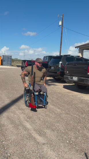 Handy Hunter wheelchair mount in action